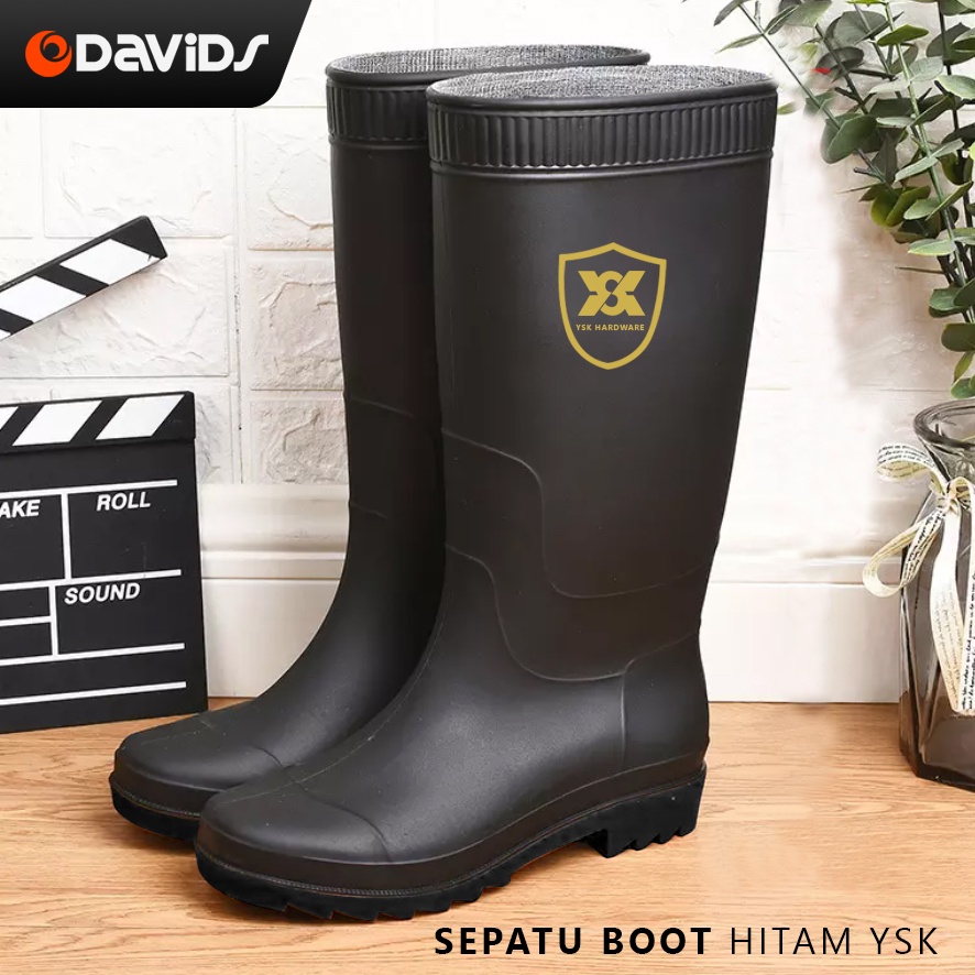 Sepatu Boots Karet Boot Hitam Pria Kerja Safety Proyek Bot Panjang Vpr