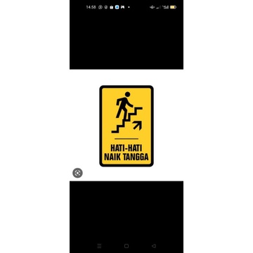 stiker hati hati naik tangga hati hati turun taangga