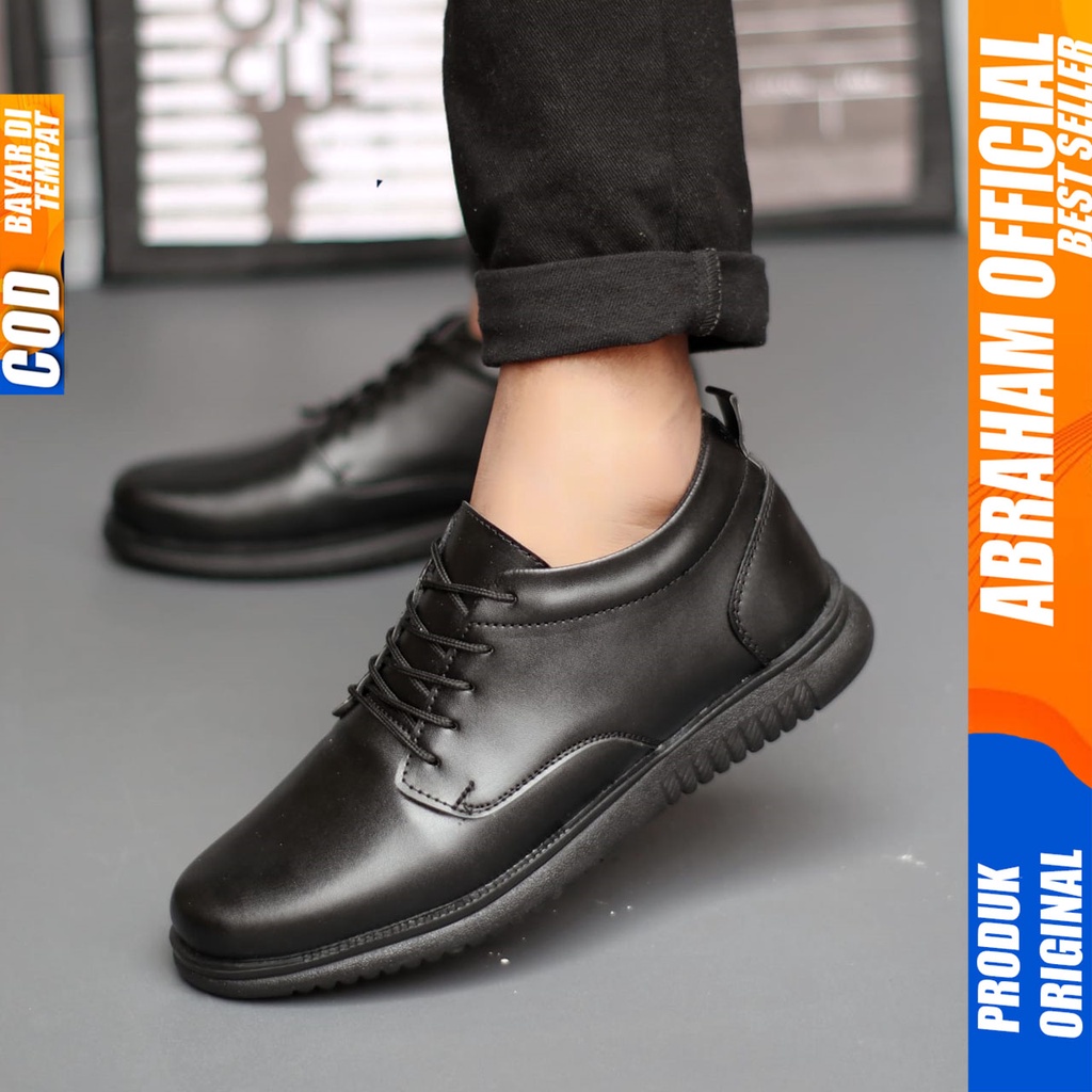 ABRAHAM Sepatu Formal Docmart Pantofel Hitam Pria