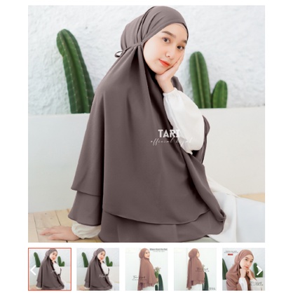 KHIMAR SYARI JUMBO KAYLA 2 LAYER / jilbab warna : DONGKER ABU MUDA MAROON MOCCA HITAM DUSTY PINK ARM