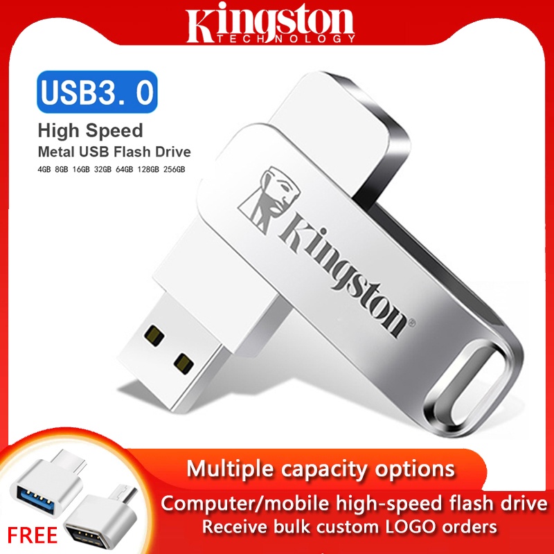 Kingston Gaya Baru Mini Portable Flash Memory Drive 256GB 128GB 64GB 32GB Nampan Memori Flash Kecepatan Tinggi 16G 8GB 4GB USB3.0 Notebook Driver Memori Flash Eksternal Untuk Desktop Laptop