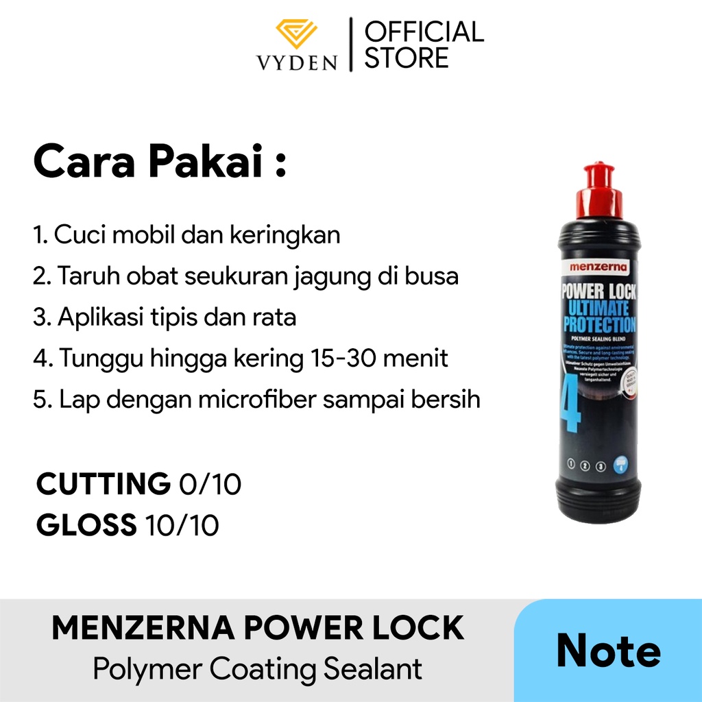 MENZERNA Power Lock Polymer Paint Sealant 100ml Repack Wax High Gloss Protection