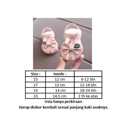 Sepatu Sandal Bayi/ Sepatu Flat Anak Perempuan Motif Pita/ Sepatu Bayi IMPORT SP7
