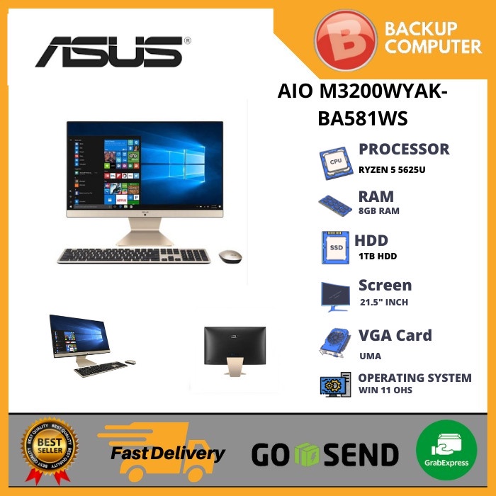 ASUS AIO M3200WYAK-BA581WS RYZEN R5-5625U