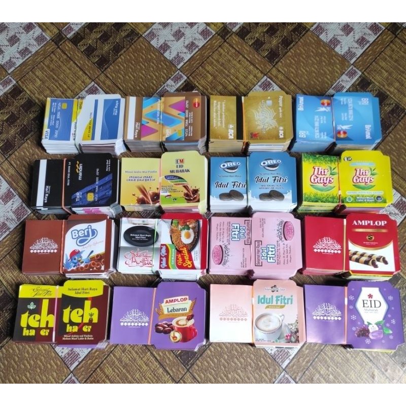 

100 LEMBAR AMPLOP LEBARAN SNACK SIZE MINI ( FREE PLASTIK )