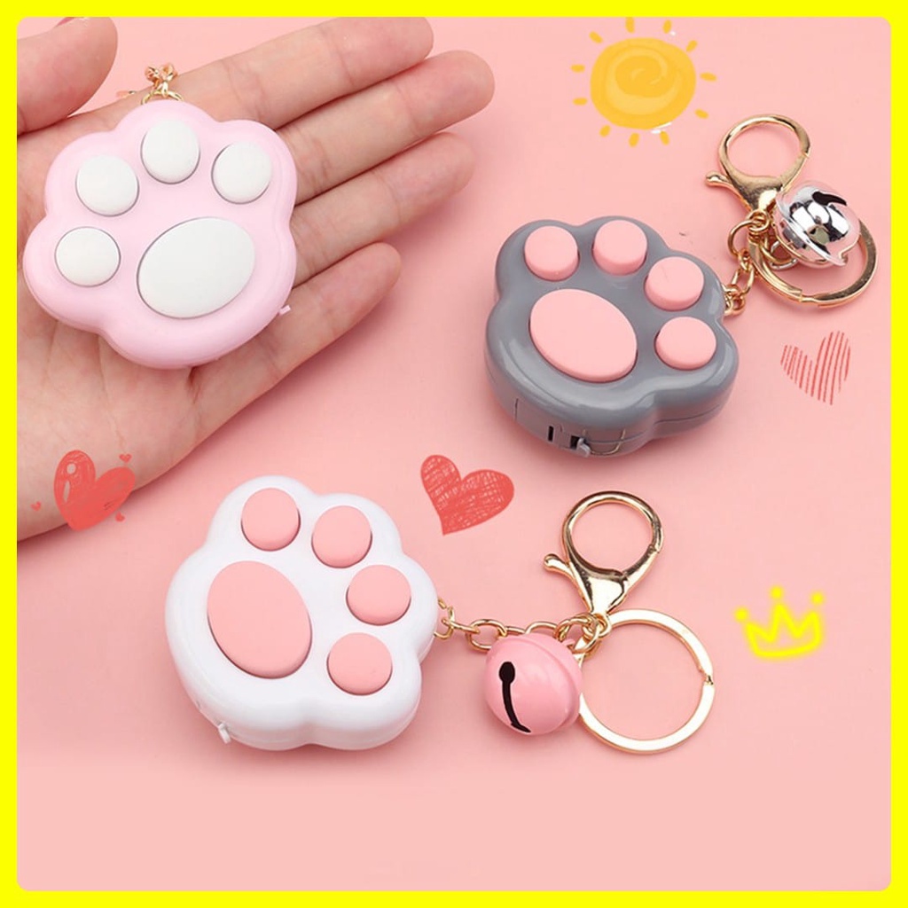 Fidget Toy Lovely Portable Funny Cat Paw Push Fidget Game Keychain Mainan Musik Mini Anak