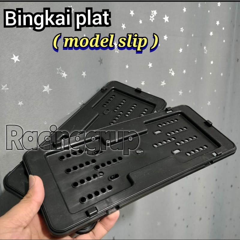 (TIPE SLIP)cover bingkai plat motor slim harga 2 pcs