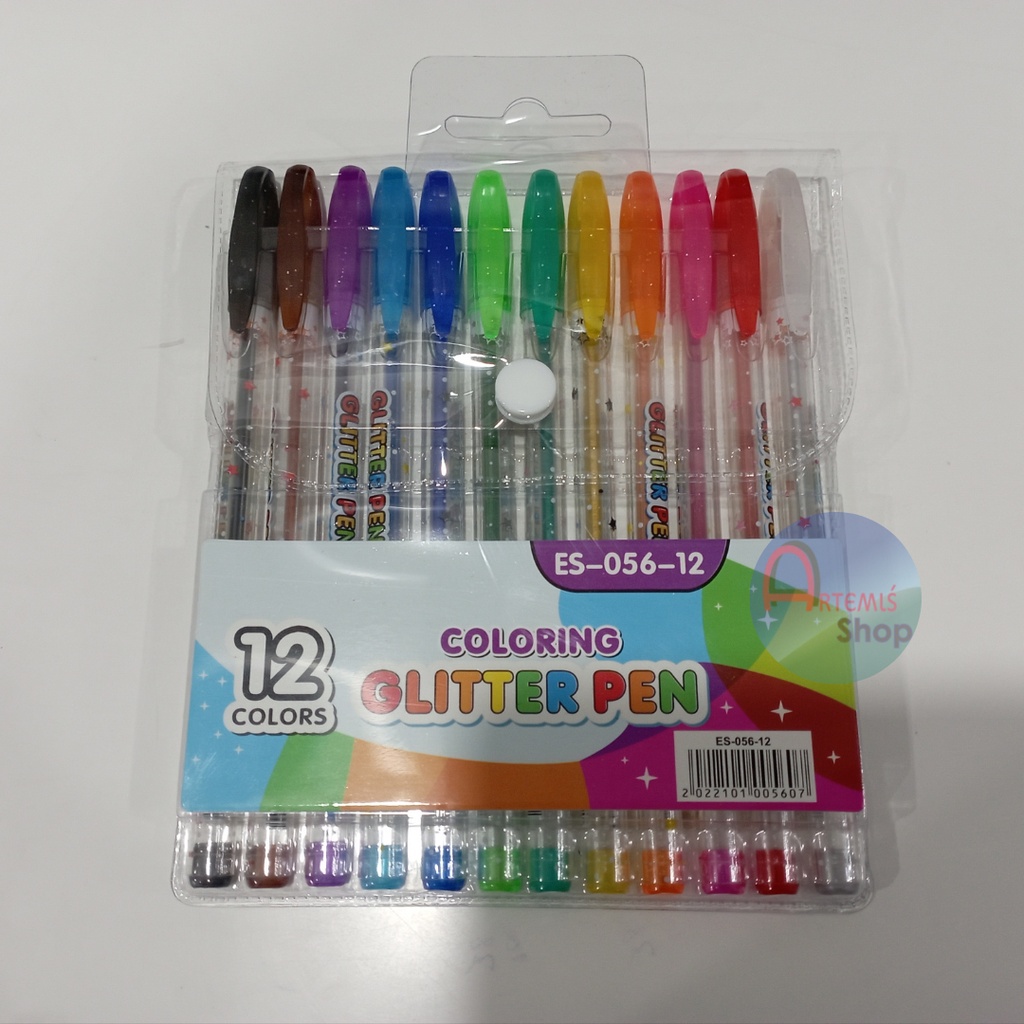 

Pulpen Glitter 12 Warna / Bolpen Kilap 12 Warna 1 Set ES-056-12