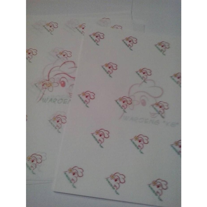 

KERTAS NASI LAMINASI FOODGRADE LOGO KOSTUMISASI UK. 30X30 ISI 200 LBR