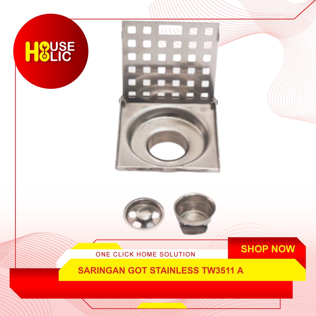 Saringan Got Kamar Mandi Stainless / Floor Drain Iron Grating TW-3511 A