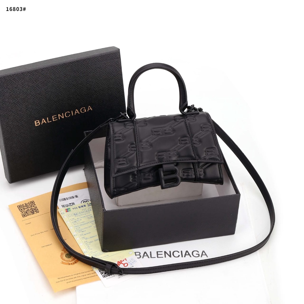 S BB-Mono Mini Padded Leather Bag's Black Hardware 16803