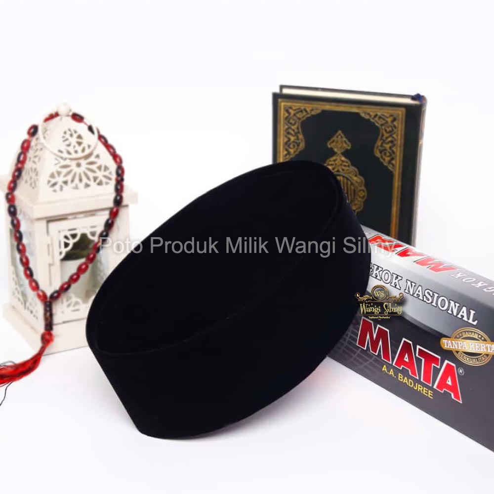 Songkok Hitam Premium Merk Mata - Songkok Presiden - Peci Hitam Nasional - Kopiah Hitam Presiden
