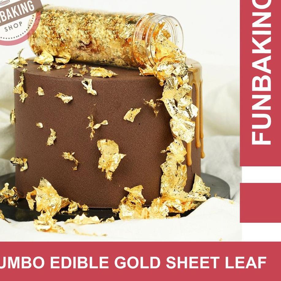 

Lebaran Sale⚡️⚡️FunBaking - JUMBO EDIBLE GOLD SHEET LEAF GOLD LEAF FLAKES 24K