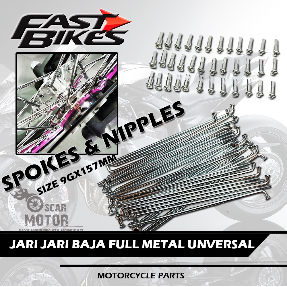 jari jari ruji fastbikes chrome universal 120mm 89mm157mm 172mm tromol depan belakang velg