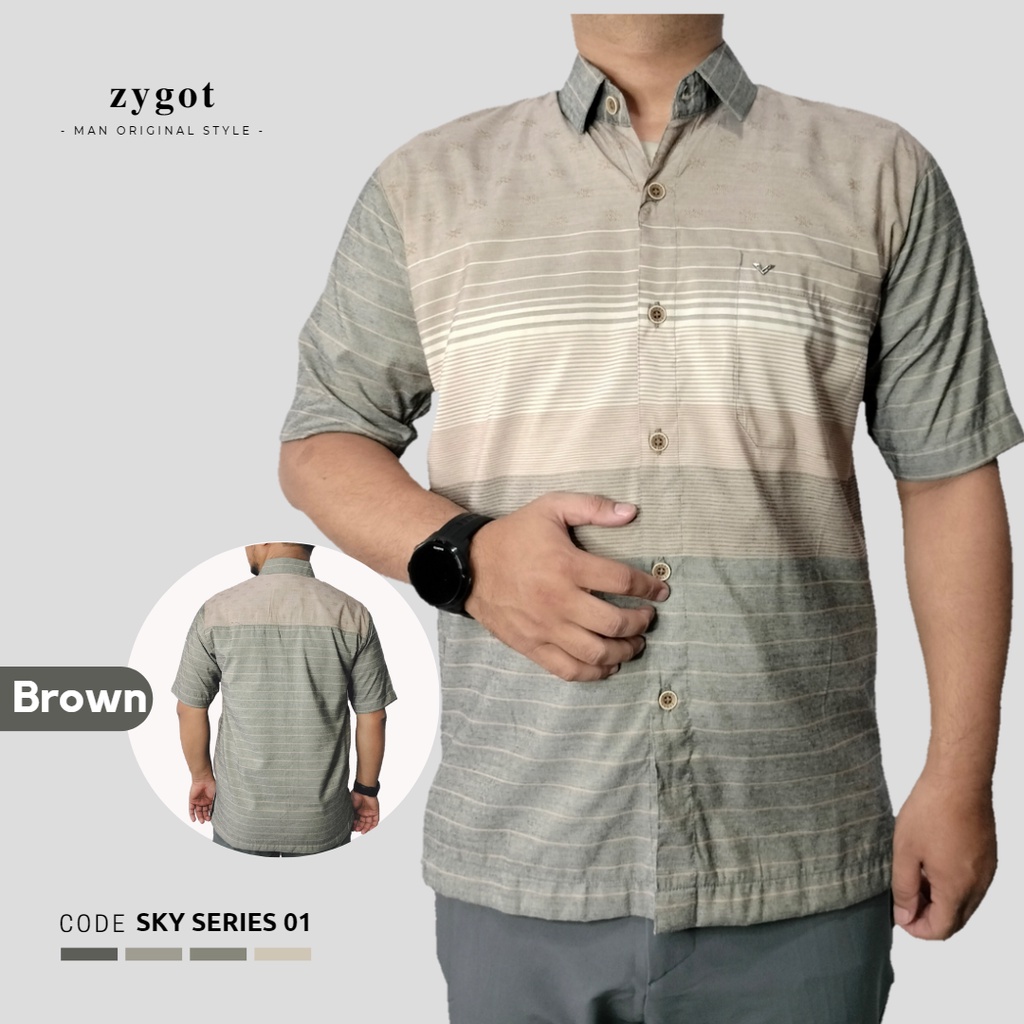 Kemeja/Hem Pria Dewasa Bahan Polynosic By Zygot -  Sky Series 01