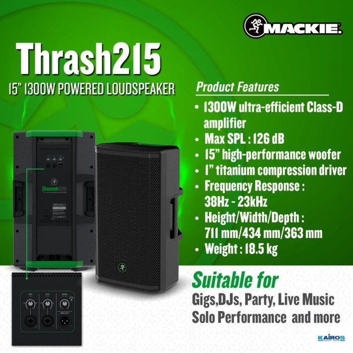speaker mackie thrash215 thrash 215 speaker aktif 15inch 1300 watt