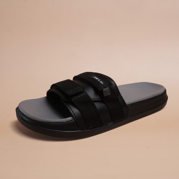 John&amp;Jill Velcra Bold Sandal Grey-Black