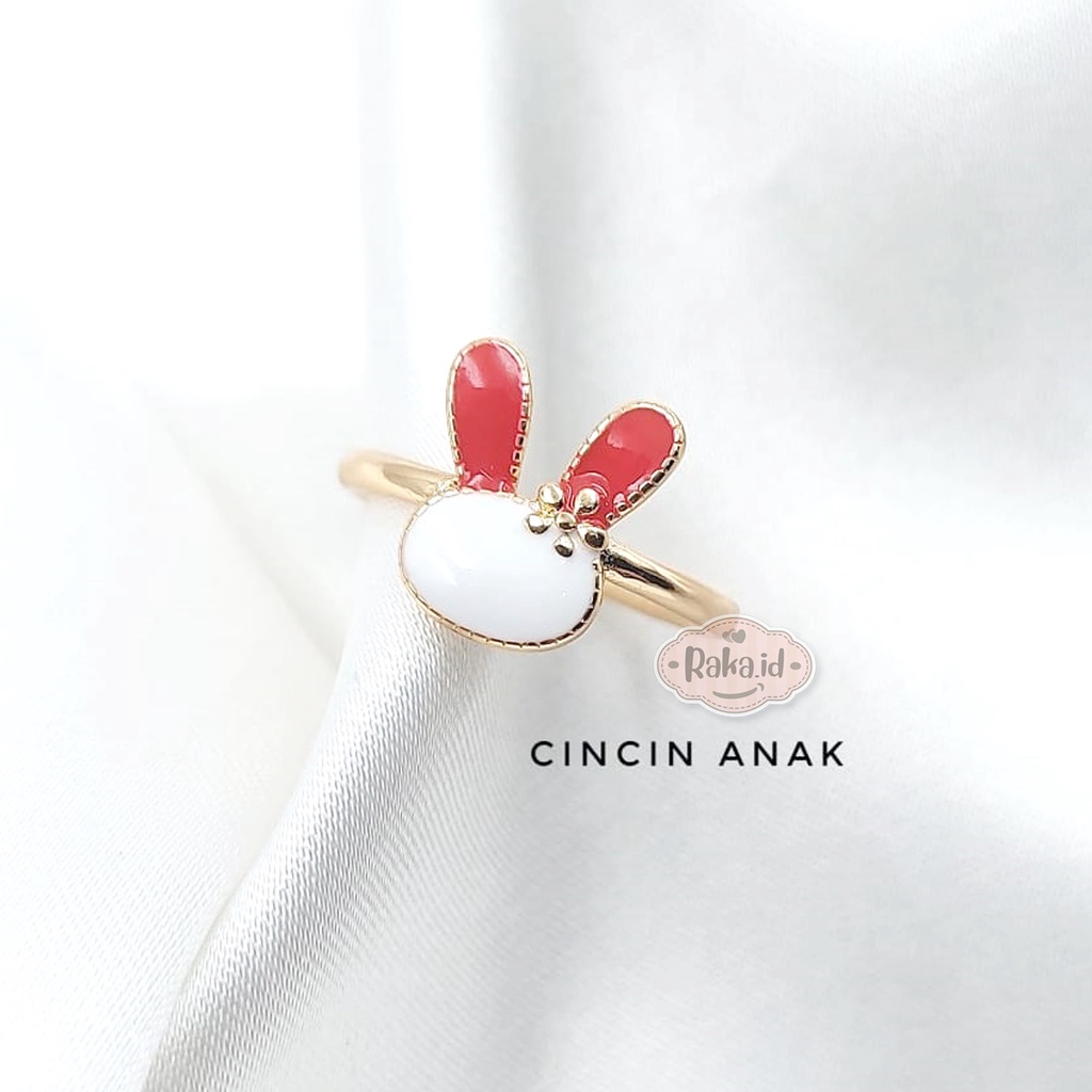 Cincin Anak Perempuan Cincin Anak Anti Karat Motif Rabbit Kelinci Bunga 1263