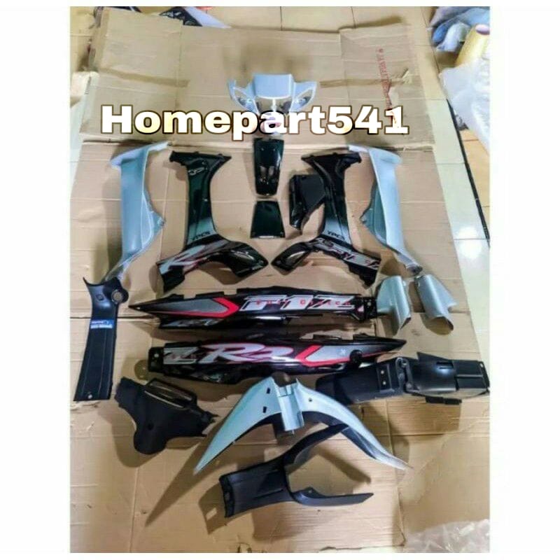 FULL SET BODY KASAR BODY HALUS YAMAHA FIZR FIZ R FULL CLUTH 2001-2002 HITAM SILVER