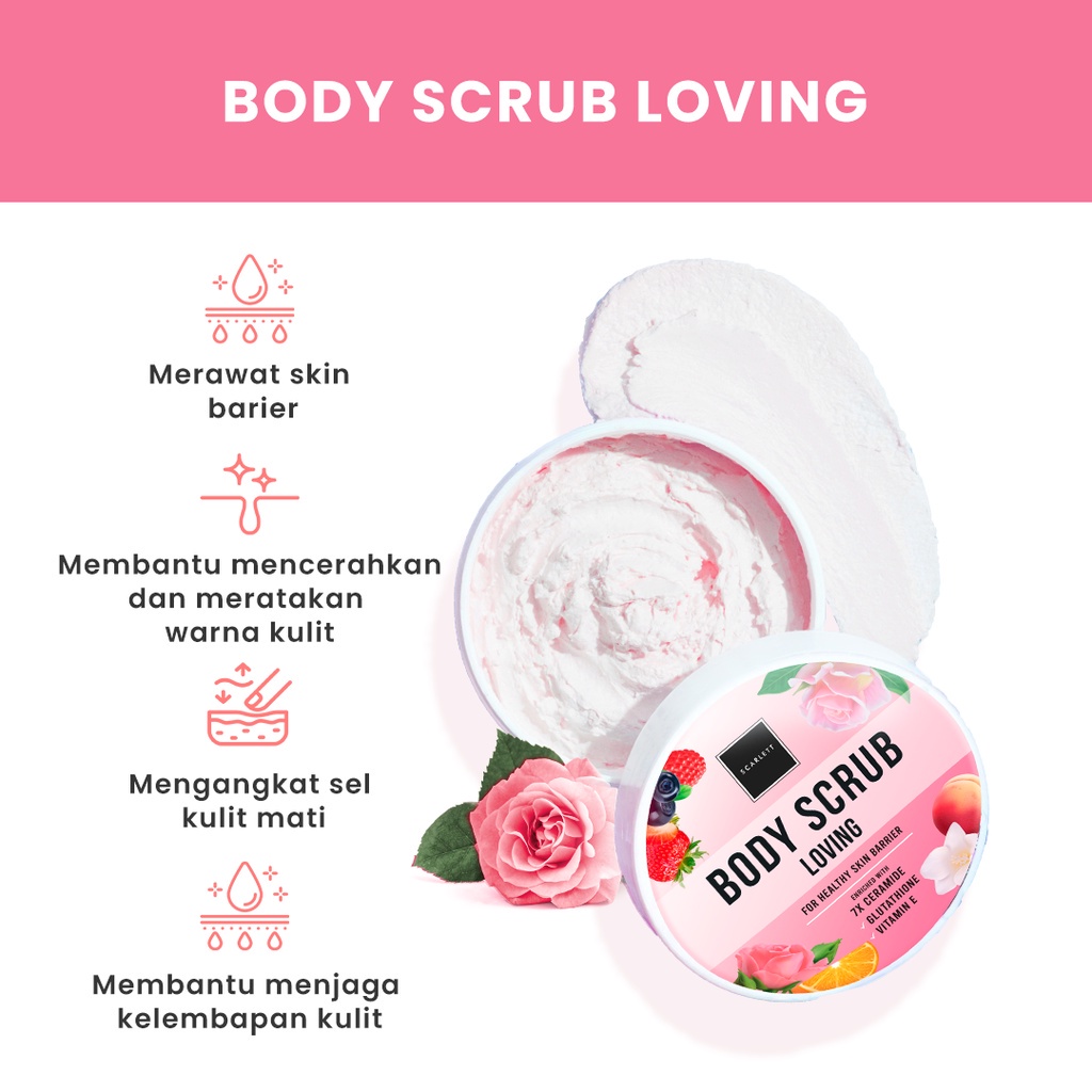 |LB| SCARLETT WHITENING LOVING SERIES - BODY LOTION - SHOWER SCRUB SABUN - BODY SCRUB - BODY SERUM - BODY CREAM LOVING - LOVING SCARLETT BPOM