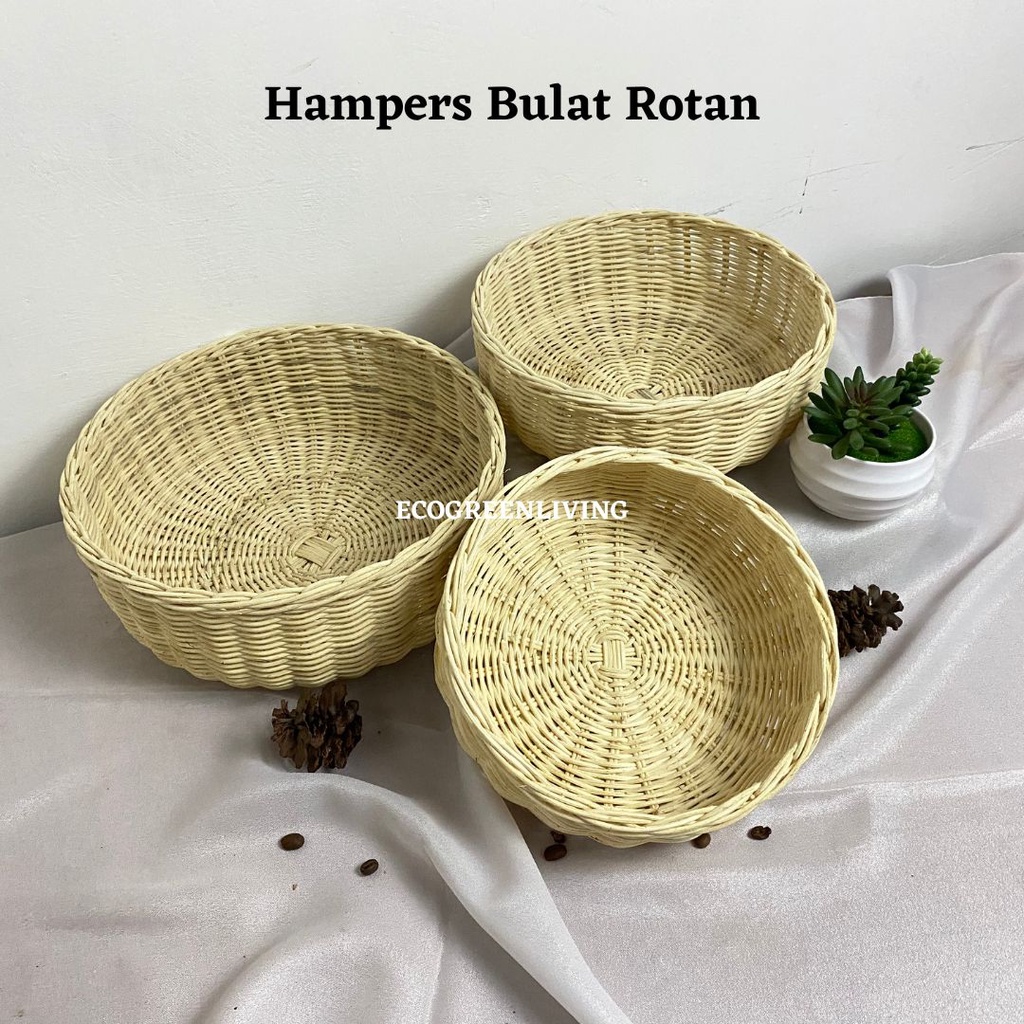 KERANJANG BUAH SERBAGUNA / HAMPERS SESERAHAN RATTAN BULAT MULTISIZE