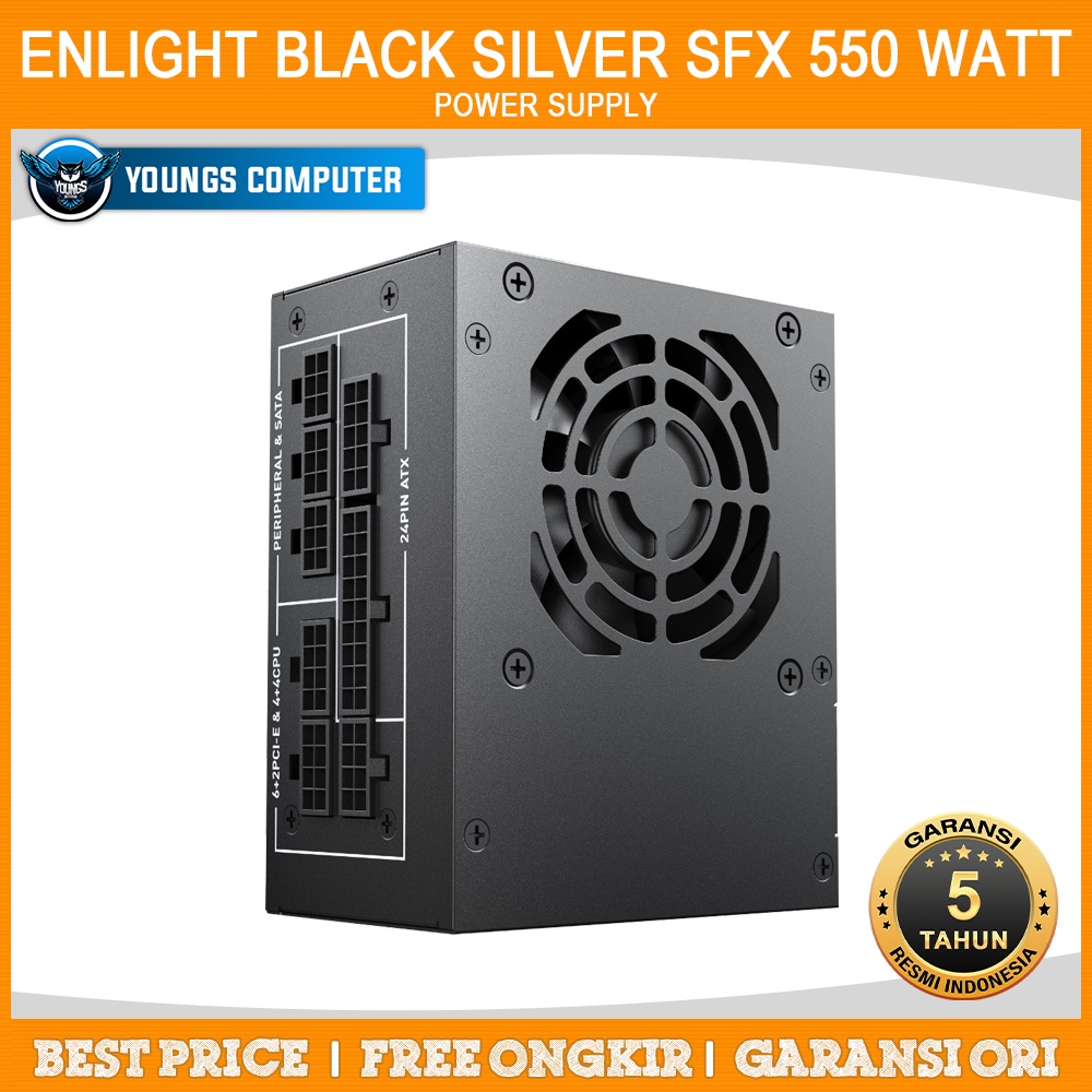 PSU Enlight Black Silver SFX 550W 80+ Gold Full Modular CSN550M