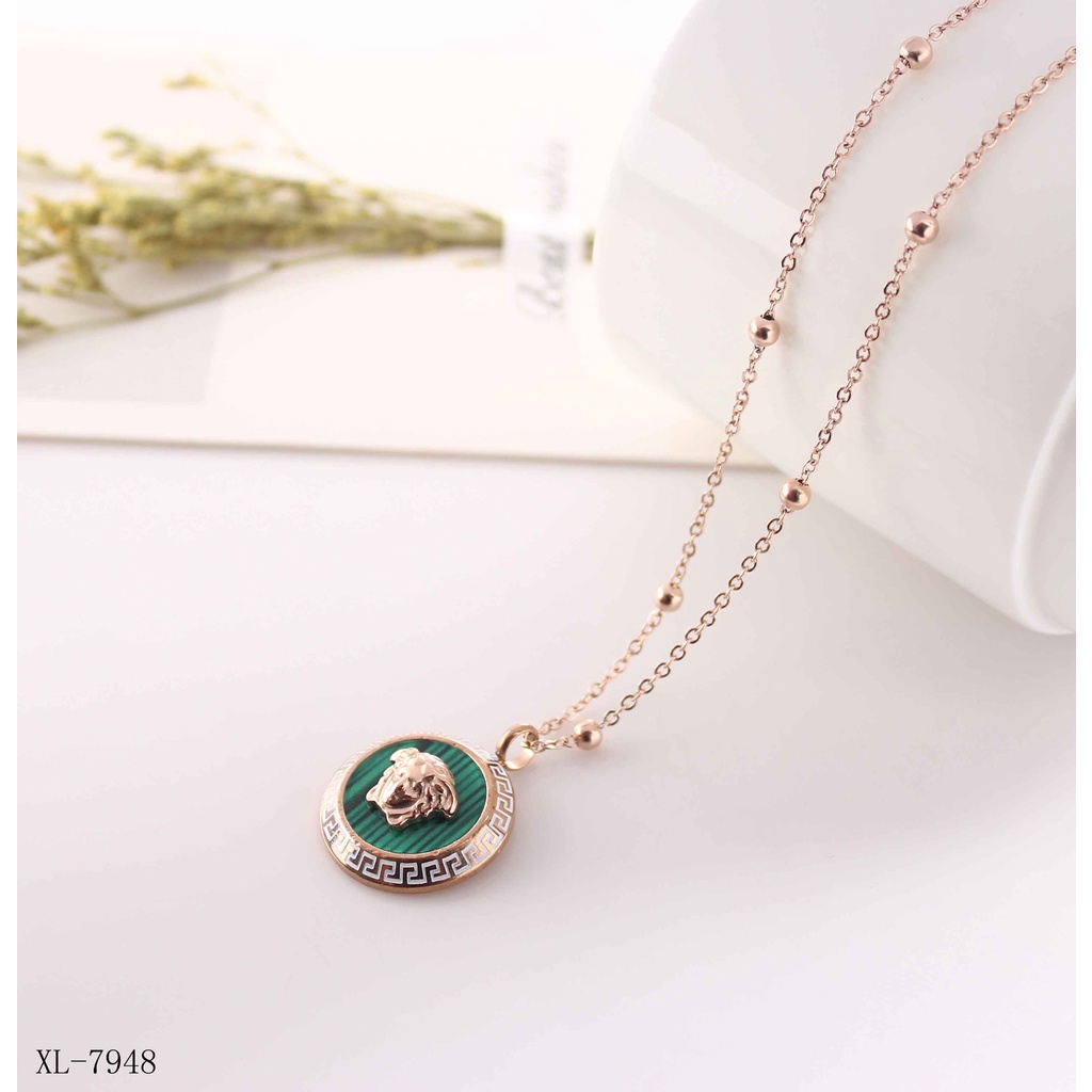 Kalung Titanium Mata Warna Warni Perhiasan Wanita Jewelry 7948