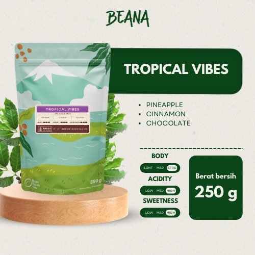 

Beana Roastery - Tropical Vibes Blend Coffee Roasted Beans | Blend Kopi Robusta Arabica 250gr Untuk Manual Brew/Espresso Based