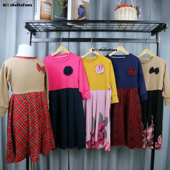 Baju Muslim Anak Tunik Nesya 5-6 Tahun Baju Ngaji Muslim Anak Perempuan Long Dress Q7R9 grosir syari