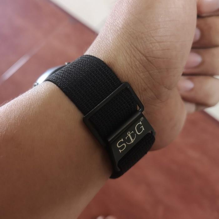 StrapGuy MN Style 22mm Black Strap Black Hardware