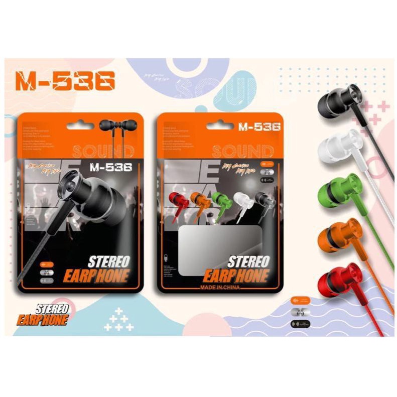 Handsfree stereo + mic M-536 Headset stereo Earphone Extra bass M536/M547/M501/M553/M34/M37