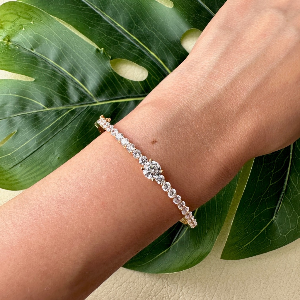 Gelang Kaku Emas 16K Kadar 700 70 Fashion Zircon 9.23 Gram