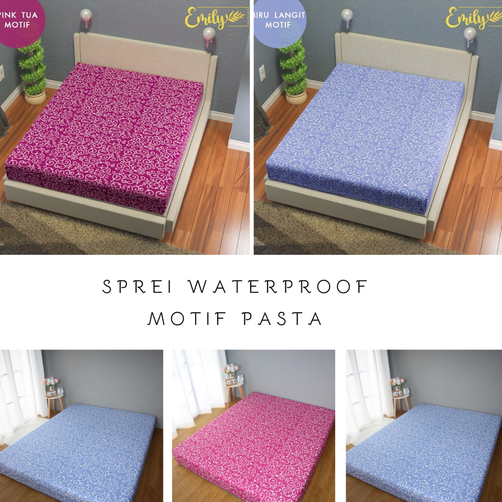 SPREI SARUNG KASUR RESLETING WATERPROOF UKURAN SIZE LENGKAP