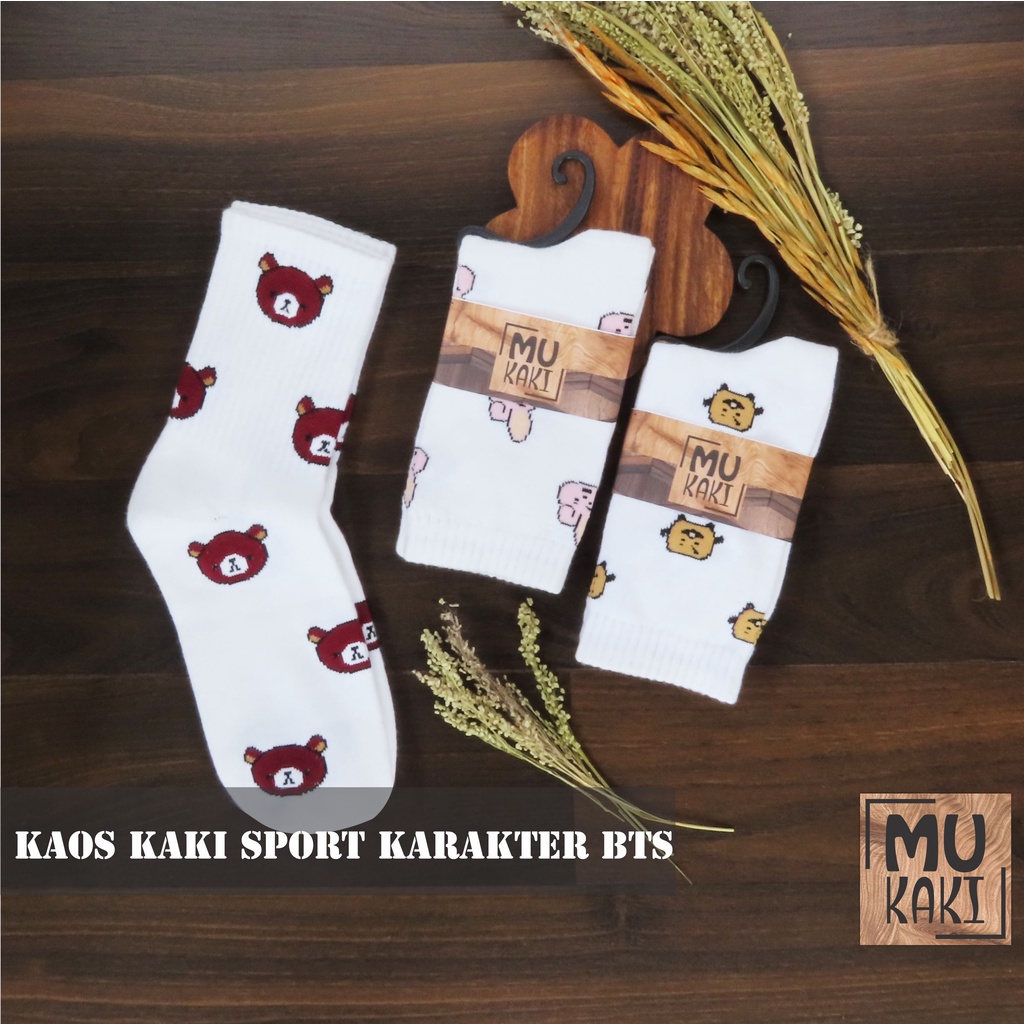 Mukaki  Kaos Kaki  Sport Dewasa Kekinian Pria &amp; Wanita Motif MIX 12 Pasang