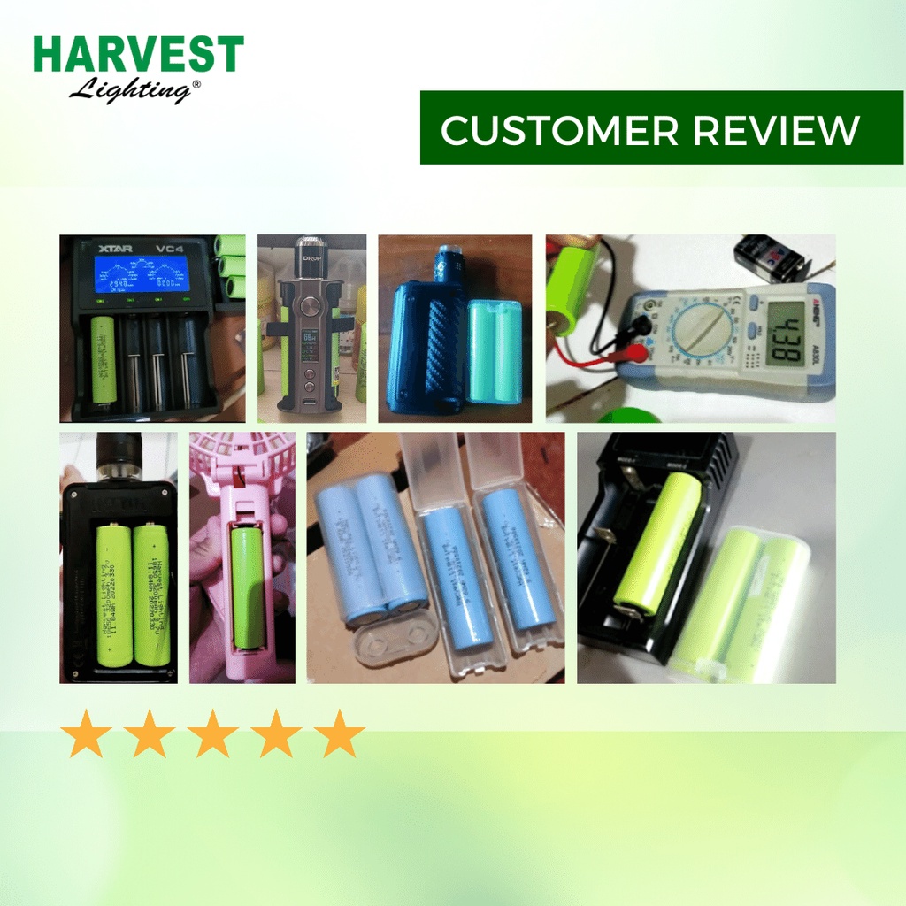 Baterai 18650  Battery Ion Lithium Harvest Lighting Real Capacity  3200 mAh 2600 mAh Rechargeable Original Batrai Serba Guna