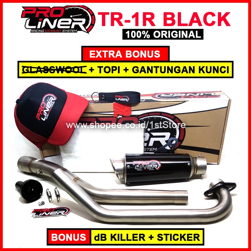 ORIGINAL PROLINER TR 1R BLACK SHORT LONG KNALPOT RACING R15 CB CBR 150 R SONIC 150R SUPRA GTR GSX R1