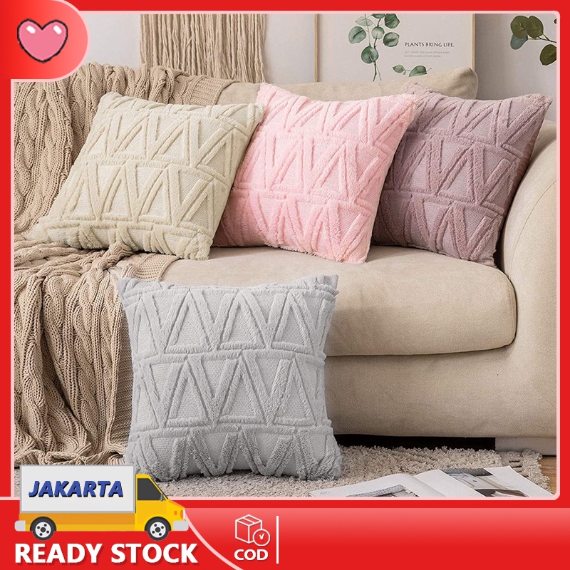 Nordic Pillow Cushion Cover / Sarung Bantal Sofa Kursi Tebal Premium Bludru Bulu Halus 2 Sisi