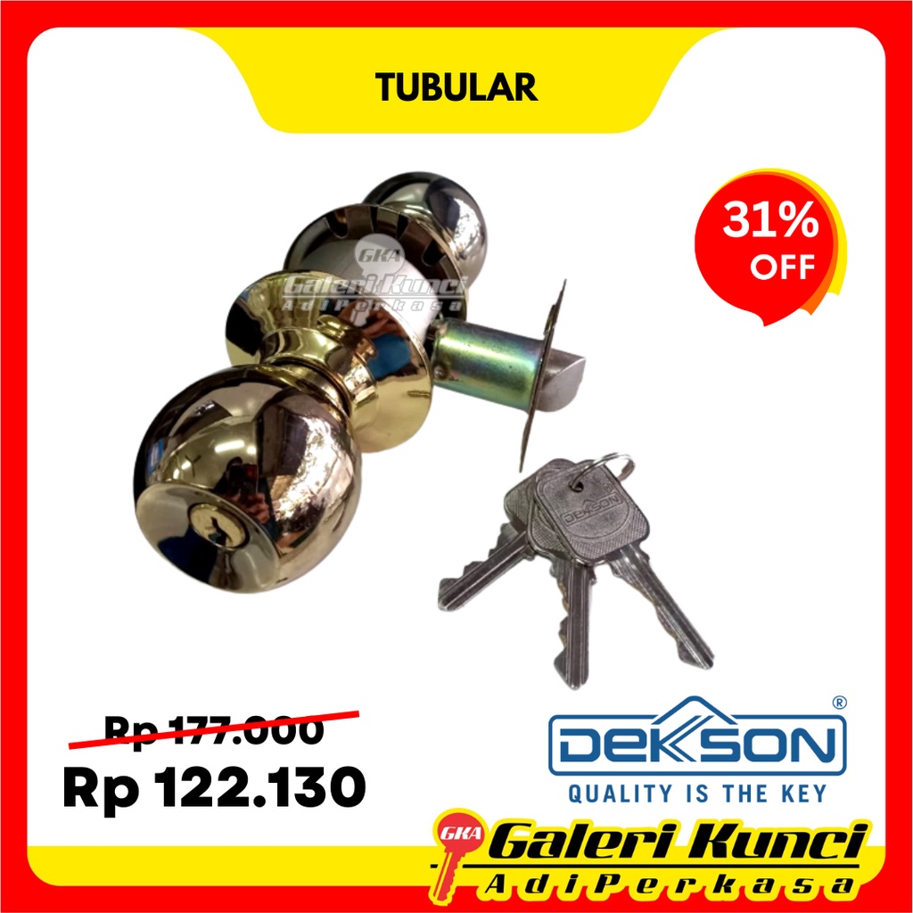Handle Pintu Dekson Dekkson KCBL 8587 ET PB Tubular Kamar Mandi