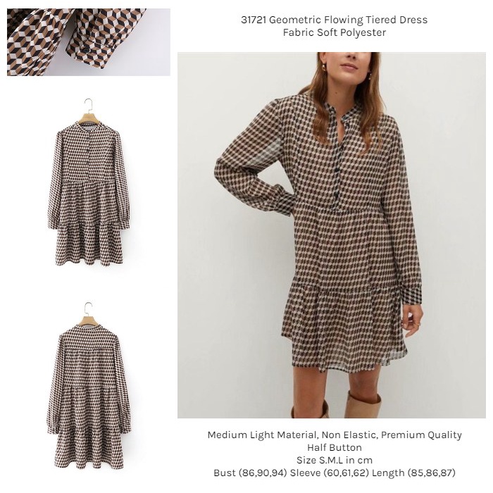 31721 Dress Formal Wanita Lengan Panjang Dress Kerja Kantoran