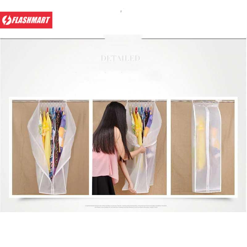 Flashmart PEVA Cover Pakaian Anti Debu Cloth Organizer 60x50x90cm - PE1