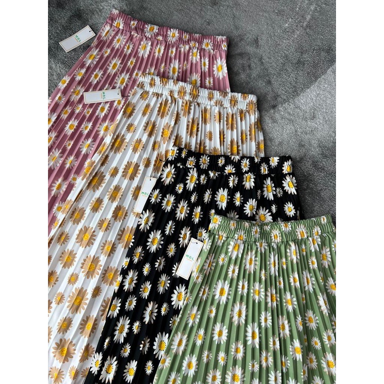 (4pt DAISY) MBL Rok Plisket / Pleated Skirt / Motif Hyget Super Khusus Grosir Serian 4 Warna