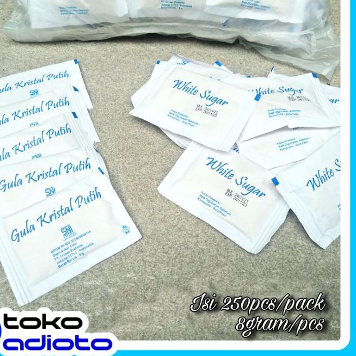 

☉ Gula Kristal Putih isi 250pcs / Gula Kemasan Kotak / White Sugar / Gula Kristal / Gula Putih / Gula Pasir / Gula Sachet / Gula Hotel ♟