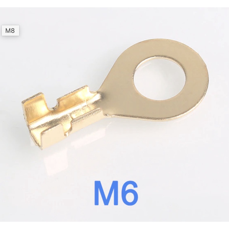 M6 Stud Skun Ring Tembaga Terminal 6mm Bulat screw Baut Kabel cable 5pcs