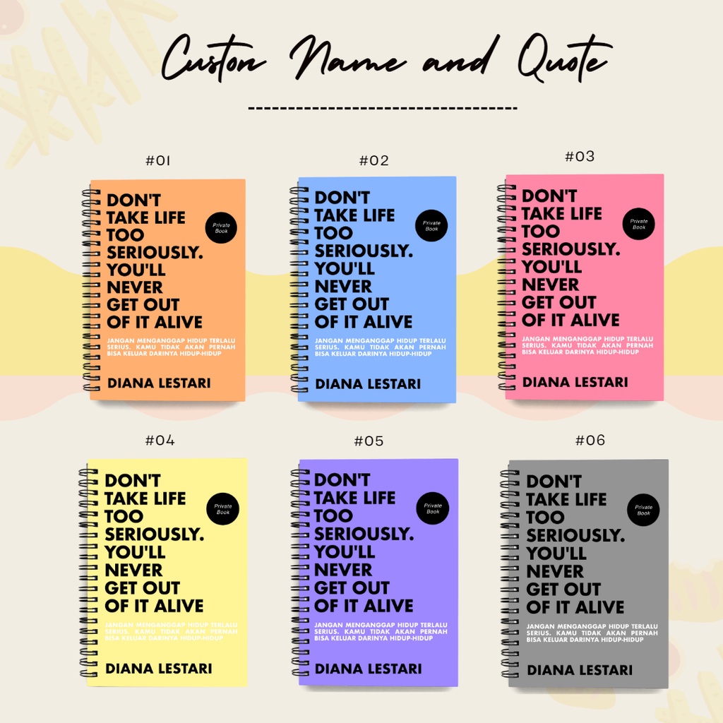 

Visiobright Custom Notebook/Buku Tulis/Agenda/Planner/Diary/Kado/Gift A5/A6 Hard Cover line dot grid