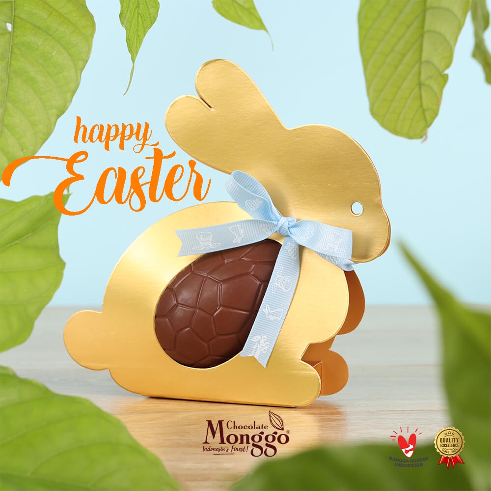 

Chocolate Monggo | Easter Bunny Egg 40gr | Cokelat Gold Rabbit| Telur Paskah | Coklat Kelinci