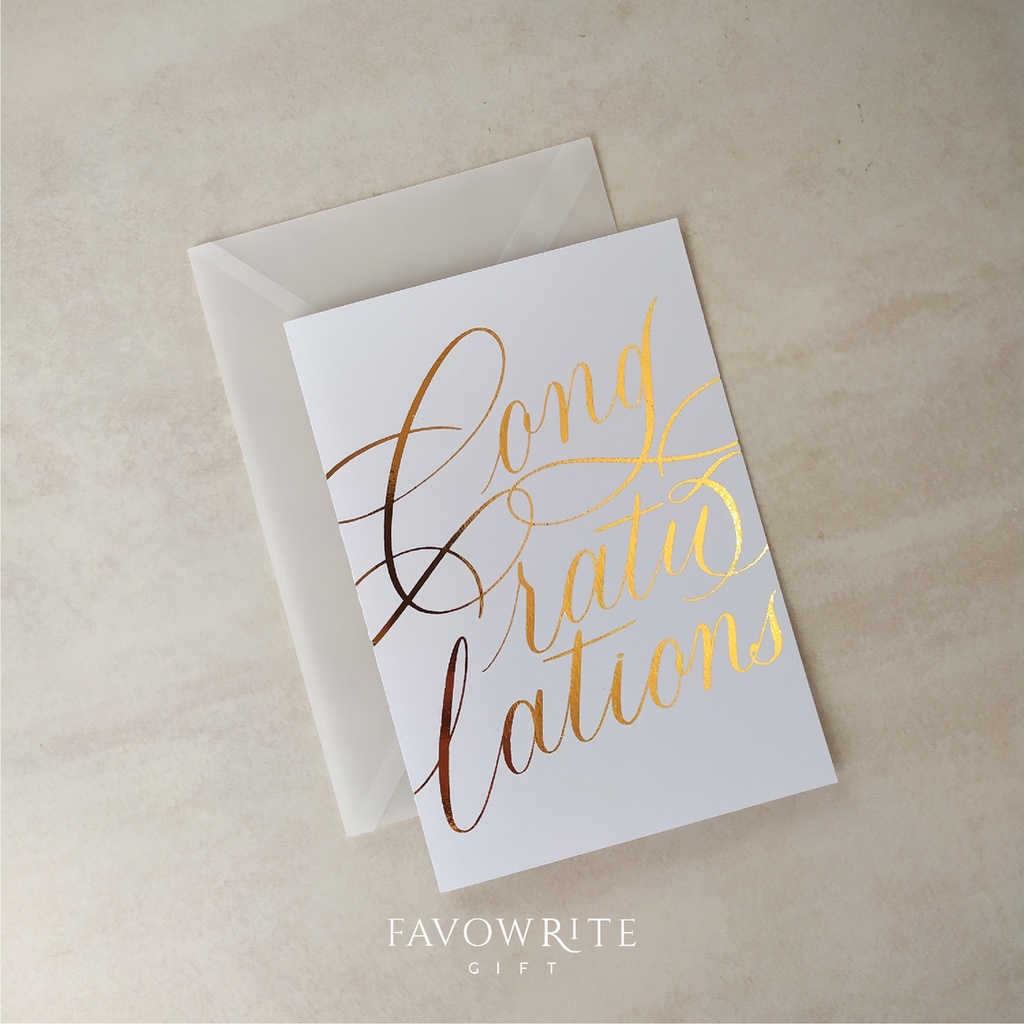 

Gold Foil Greeting Card | Kartu Ucapan Lettering Foil Emas by Favowrite