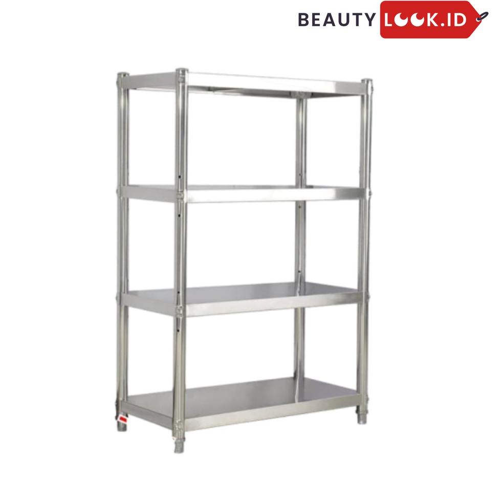 New Stock Rak Dapur Rak Barang Rak Susun Lemari Dapur Rak Stainless 4 Susun Untuk Penyimpanan Barang