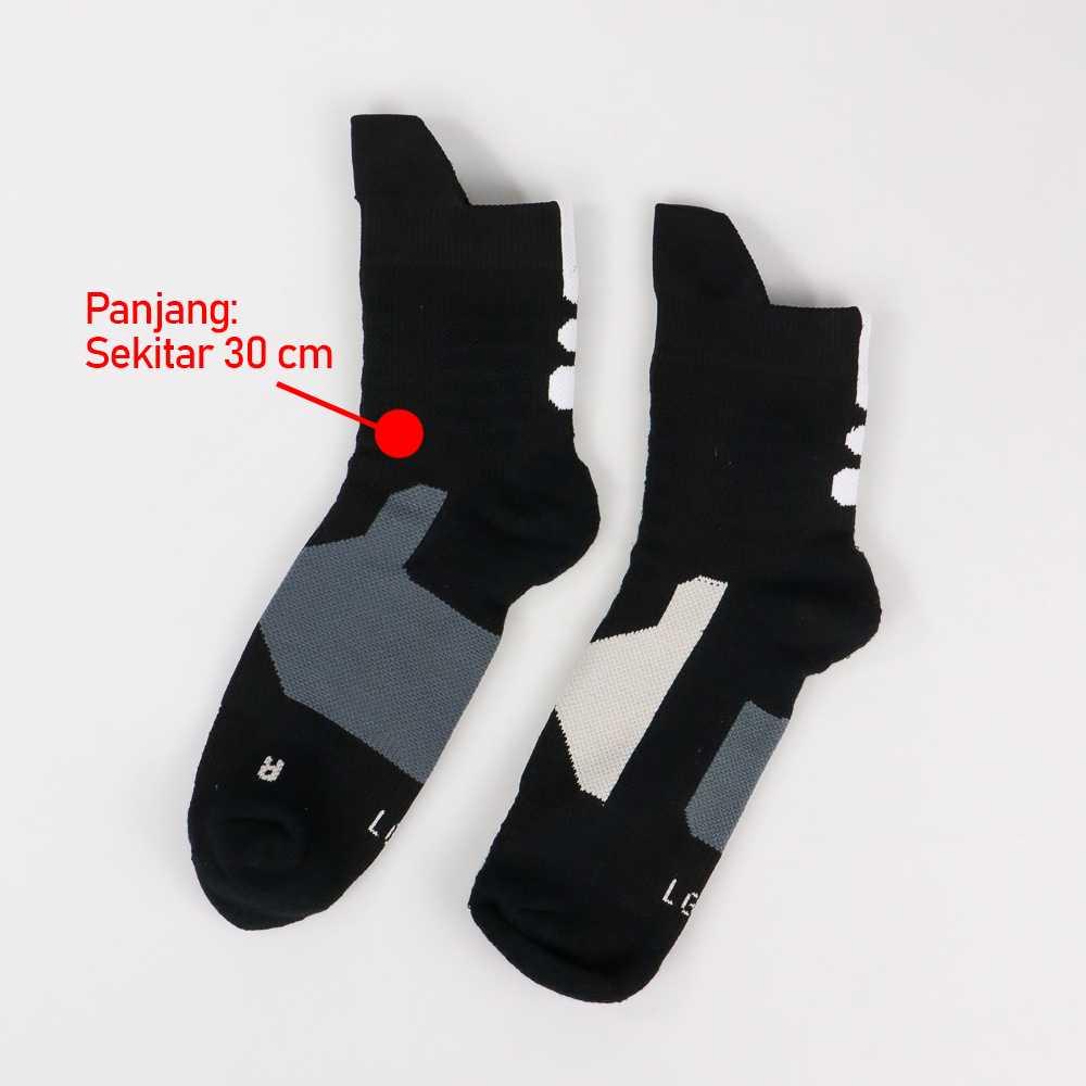 Kaos Kaki Olahraga Socks Towel Sweat Absorbing Size 39-42 - T7302 - Black