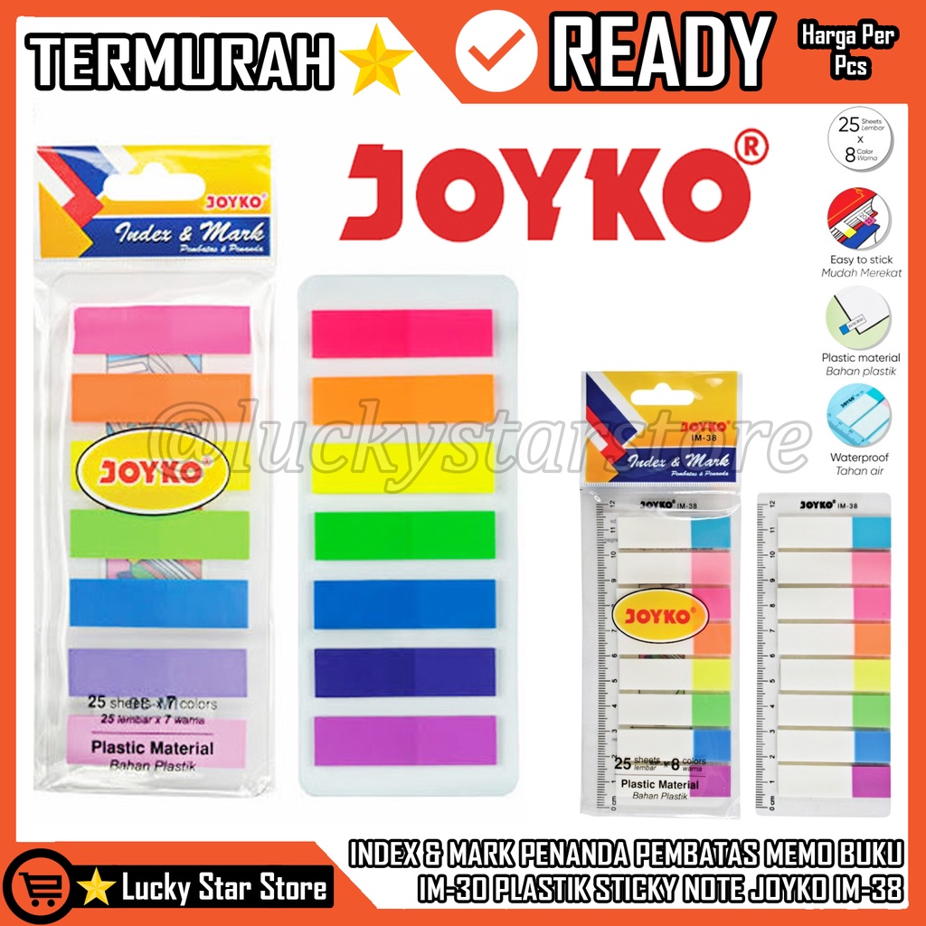 

MEMO KERTAS BINDER JOYKO INDEX & MARK PENANDA PEMBATAS MEMO IM-30 IM-38 KERTAS KOTAK PERSEGI 7 WARNA GROSIR MURAH STICKY NOTE INDEX & MARK PENANDA PEMBATAS JOYKO IM-30 PLASTIK STICKY NOTE JOYKO IM-38 PEMBATAS BUKU MEMO KERTAS INDEX MARK