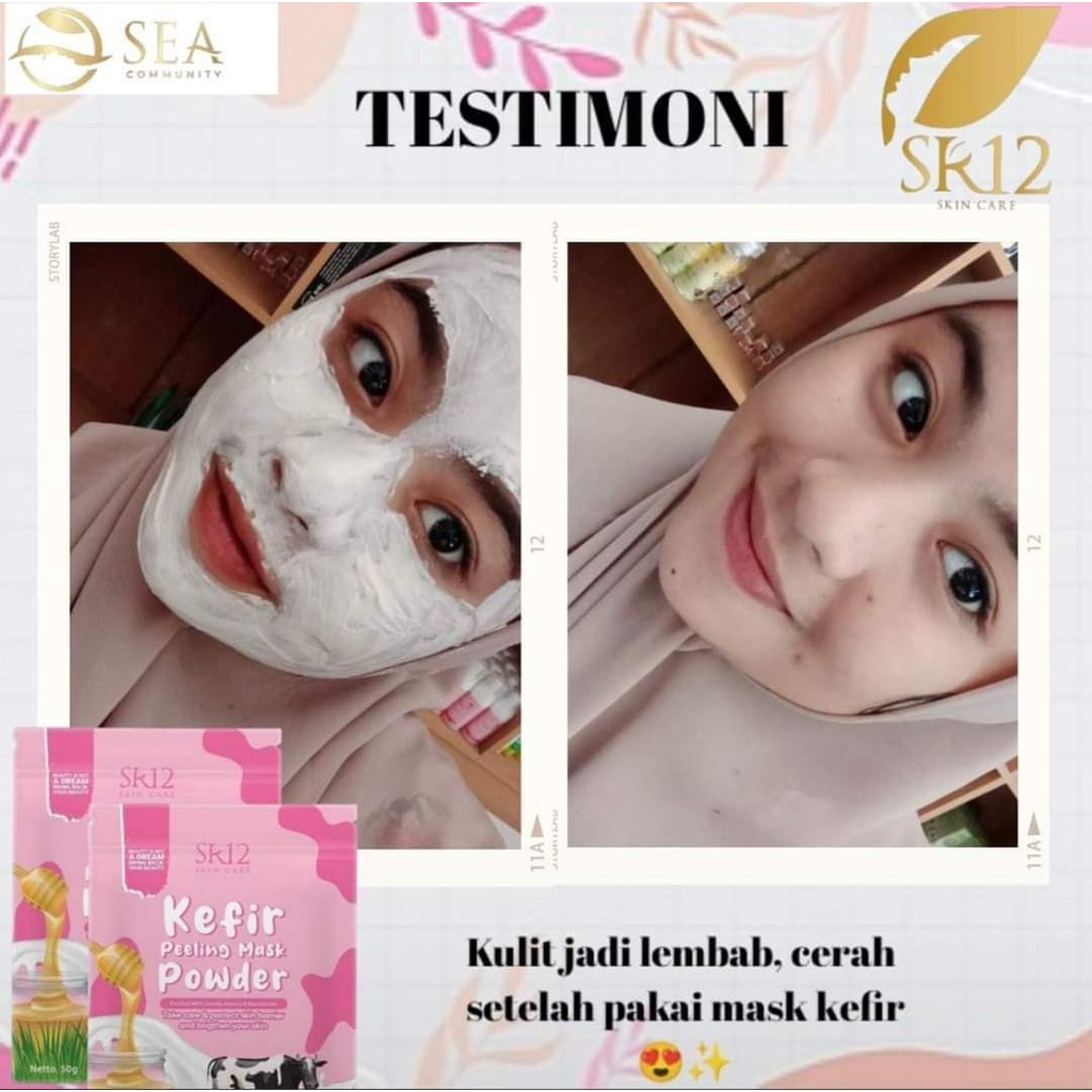 Kefir Peeling Mask Powder / Masker Kefir Bubuk SR12 / Menjaga Skin Barrier Mencerahkan Kulit Wajah